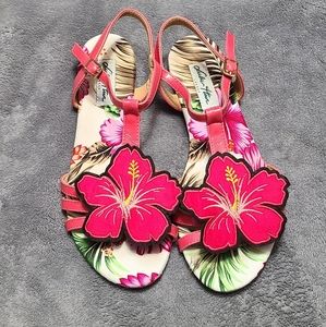 Lulu Hun London Tropical Hibiscus Sandals